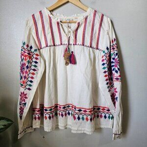 NWT FAT FACE UK BOHO EMBROIDERED TOP SIZE 12/ L & 14 /XL